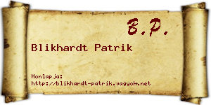 Blikhardt Patrik névjegykártya